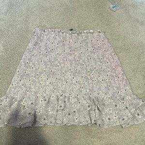 Ruched floral mini skirt
